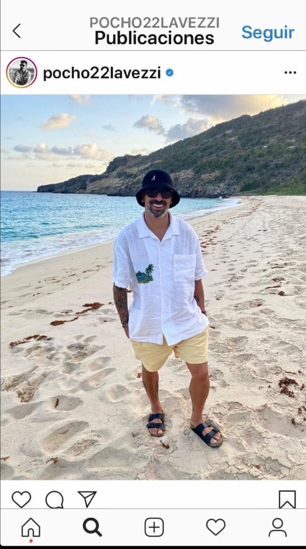 Ezequiel Lavezzi de vacaciones. (Instagram)