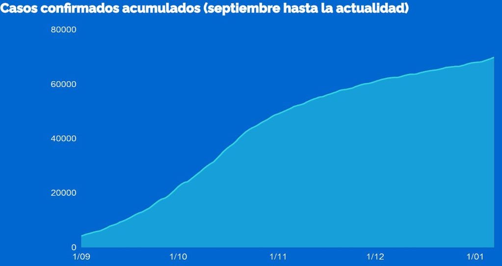 Casos acumulados de coronavirus en Rosario hasta 8 de enero (Municipalidad de Rosario)