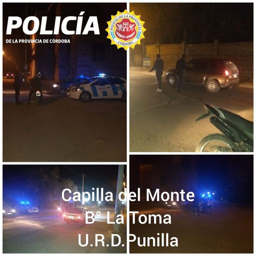 También en Capilla del Monte, tanto en zona céntrica como en periferia. (Foto: Policía de Córdoba).