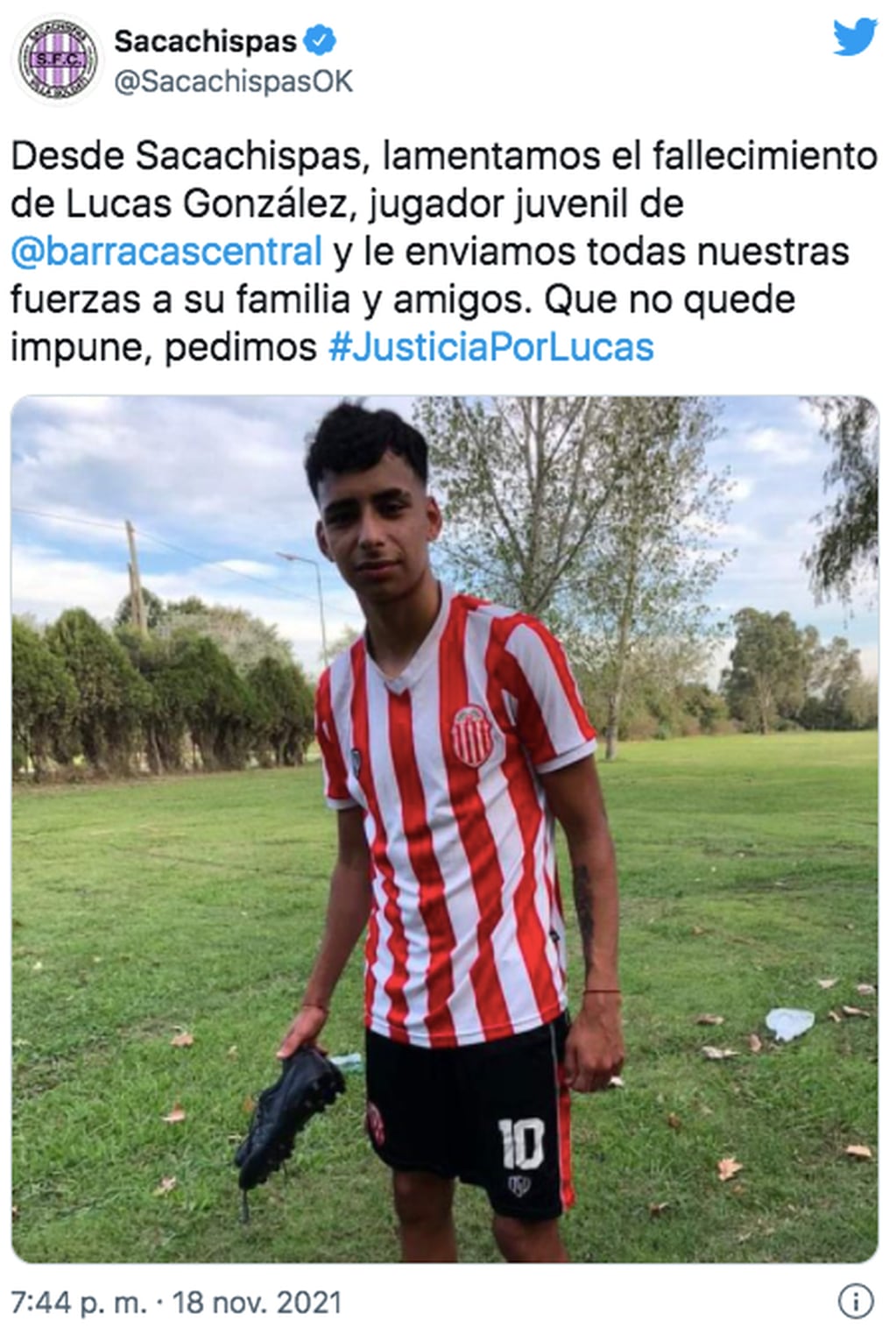 El pedido de Justicia por Lucas de los clubes del fútbol argentino.