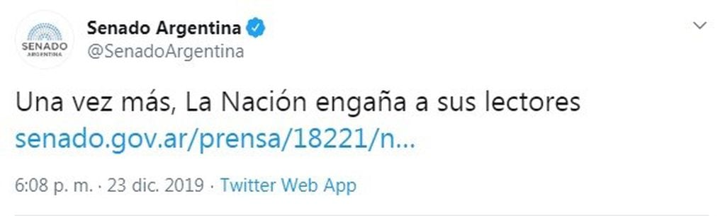 (Twitter: @SenadoArgentina)