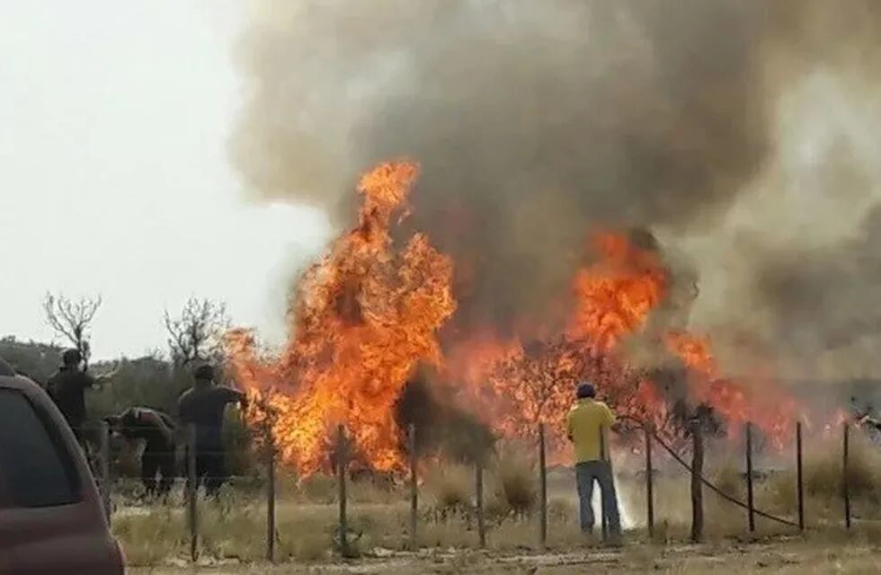 Otra vez los incendios en campos de San Rafael tuvieron protagonismo durante el fin de semana.