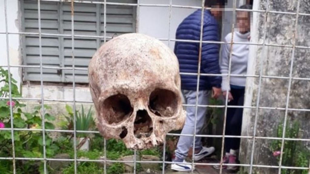 Una vecina de Concordia amaneció y se encontró con un cráneo en la puerta de su casa