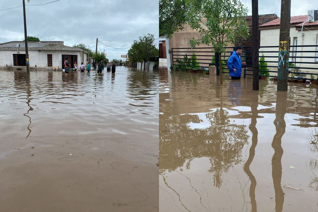 Inundación en Obispo Trejo. (Gentileza)