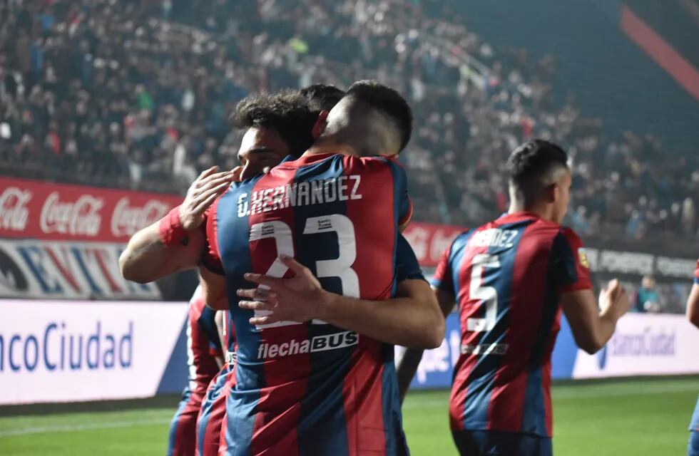Hernández celebra el 1 a 0 de San Lorenzo a Platense. (Prensa San Lorenzo).