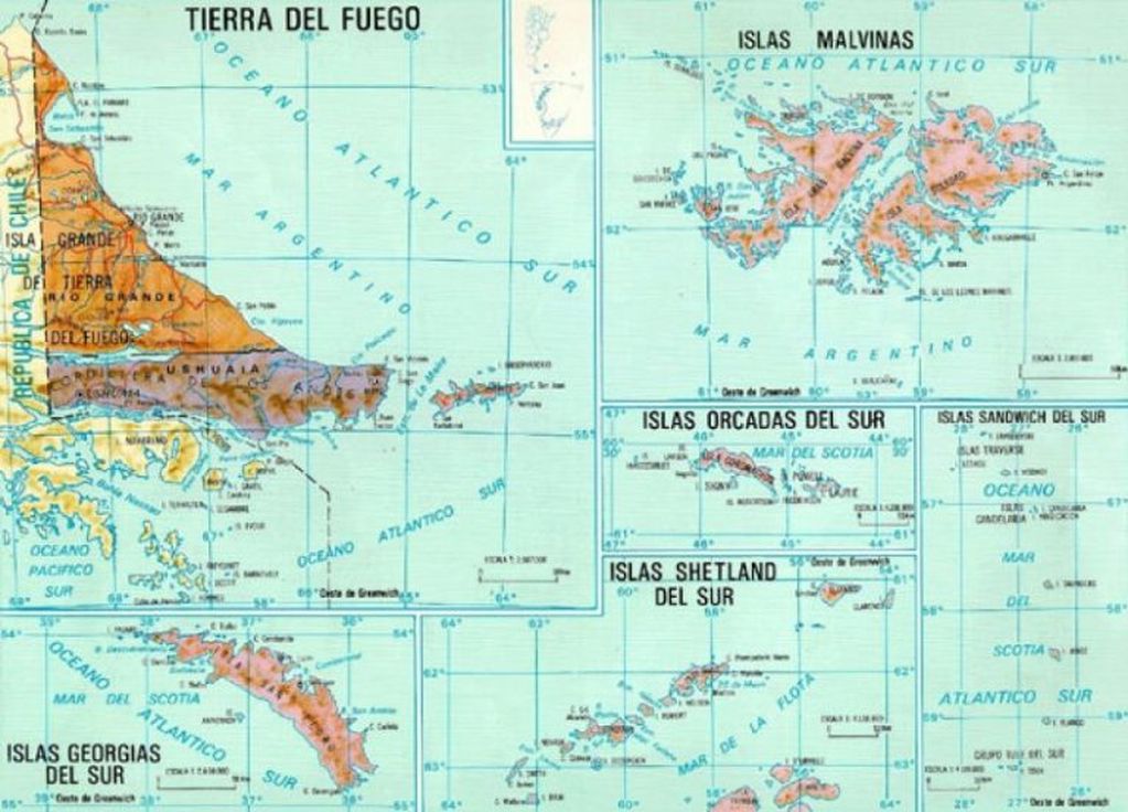 Tierra del Fuego y todas las islas del Atlántico Sur que forman parte de la Soberanía Provincial y Nacional.