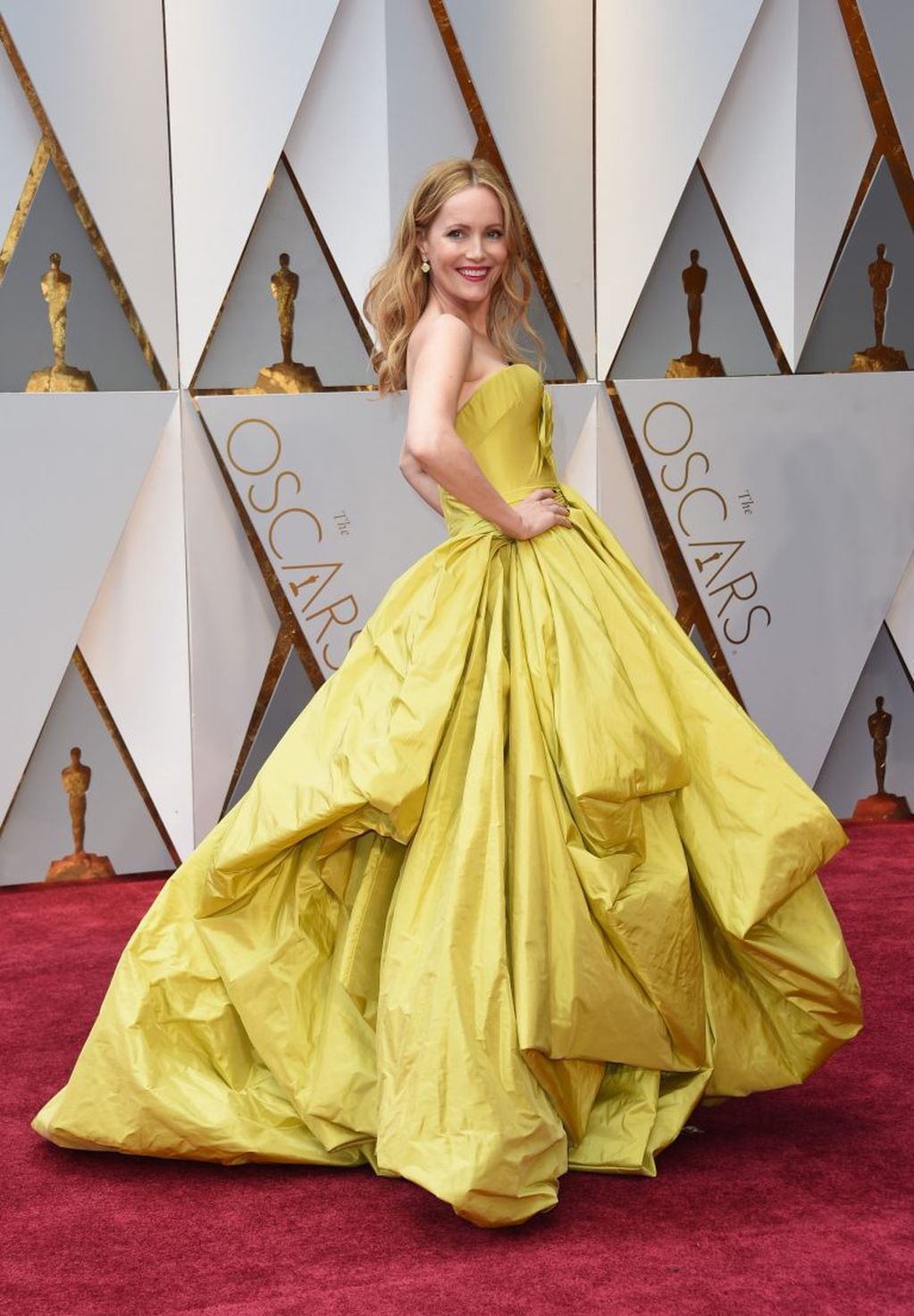 Leslie Mann arrives on the red carpet for the 89th Oscars on February 26, 2017 in Hollywood, California.  / AFP PHOTO / VALERIE MACON