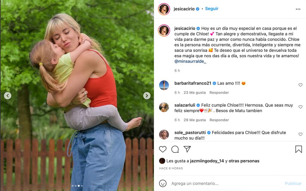 El posteo de Jésica en Instagram