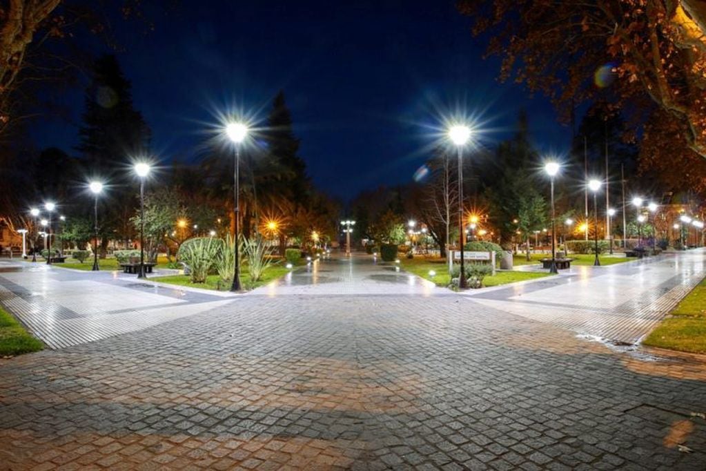 Luces Led en la plaza San Martín