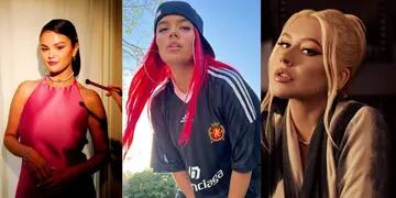 Selena Gomez, Karol G y Christina Aguilera juntas