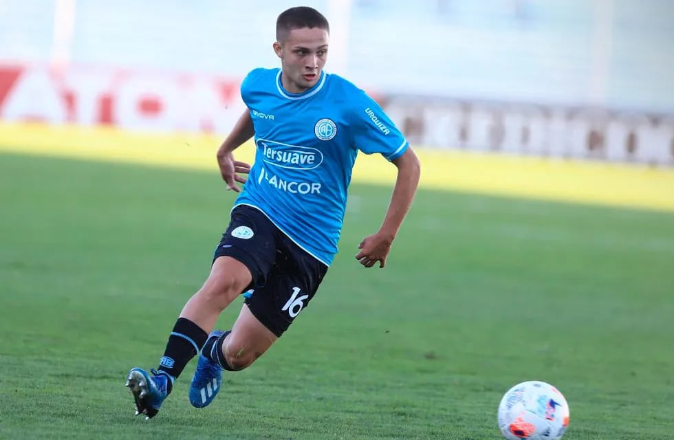 Pibe. Ignacio Tapia, uno de los juveniles celestes que debutó en Primera. (Prensa Belgrano)