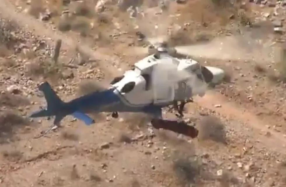 Fallido rescate en helicóptero. (Captura)