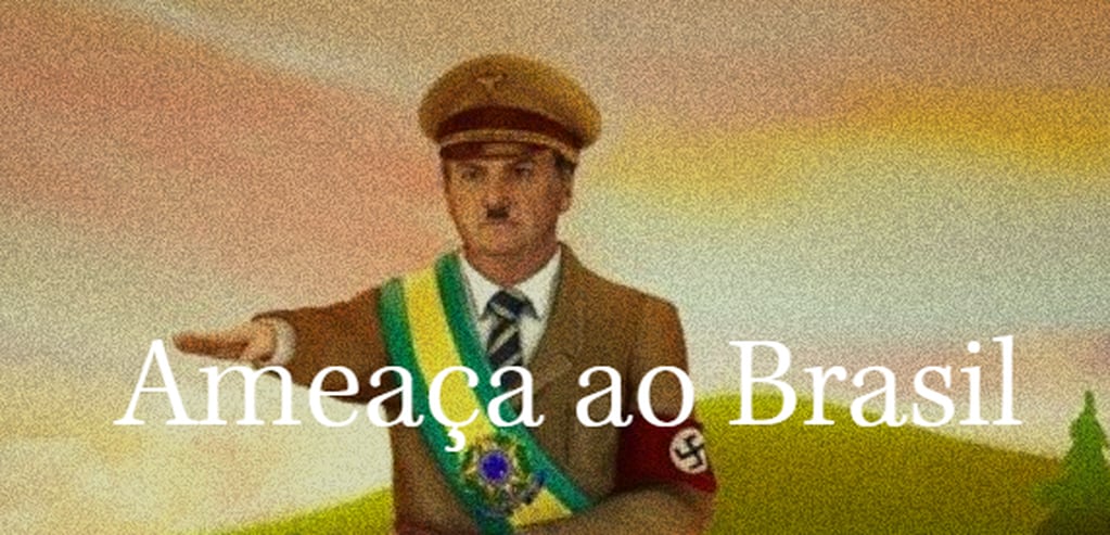 La imagen de portada del sitio, con alusiones nazifascistas de Bolsonaro.