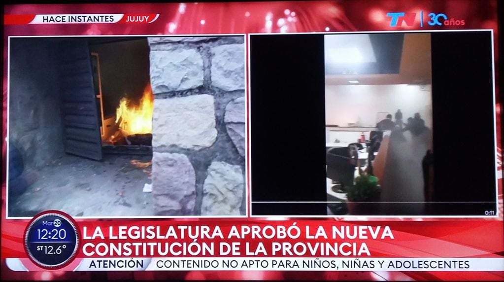 Los medios nacionales siguieron en vivo las dramáticas horas vividas este martes en Jujuy, donde hubo un intento de tomar por asalto la Legislatura provincial, donde sesionaba la Convención Constituyente.