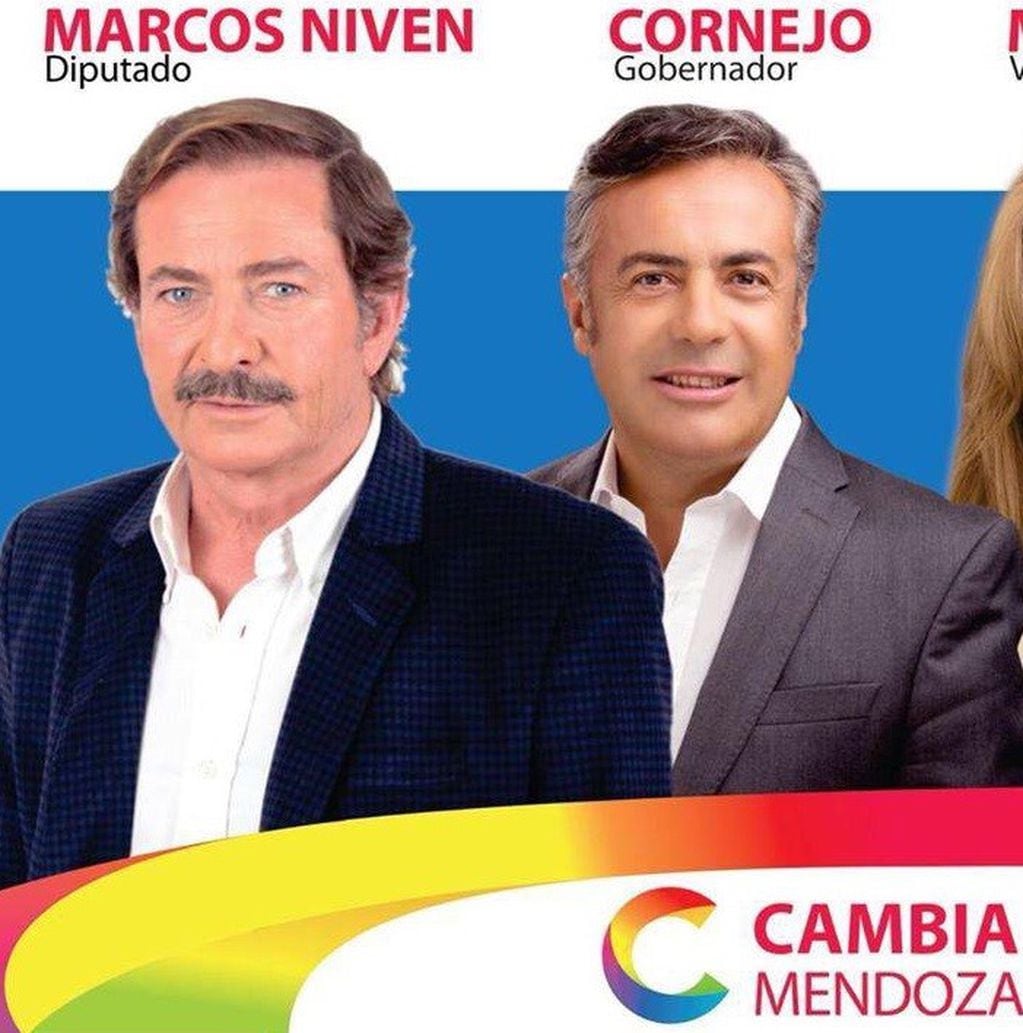Ultimas elecciones: Marcos Niven en la lista de Cornejo como Diputado, en Cambia Mendoza.