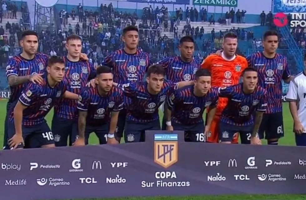Los 11 de Talleres en la visita a Atlético Tucumán por la Copa de la Liga Profesional. (Captura de TV)