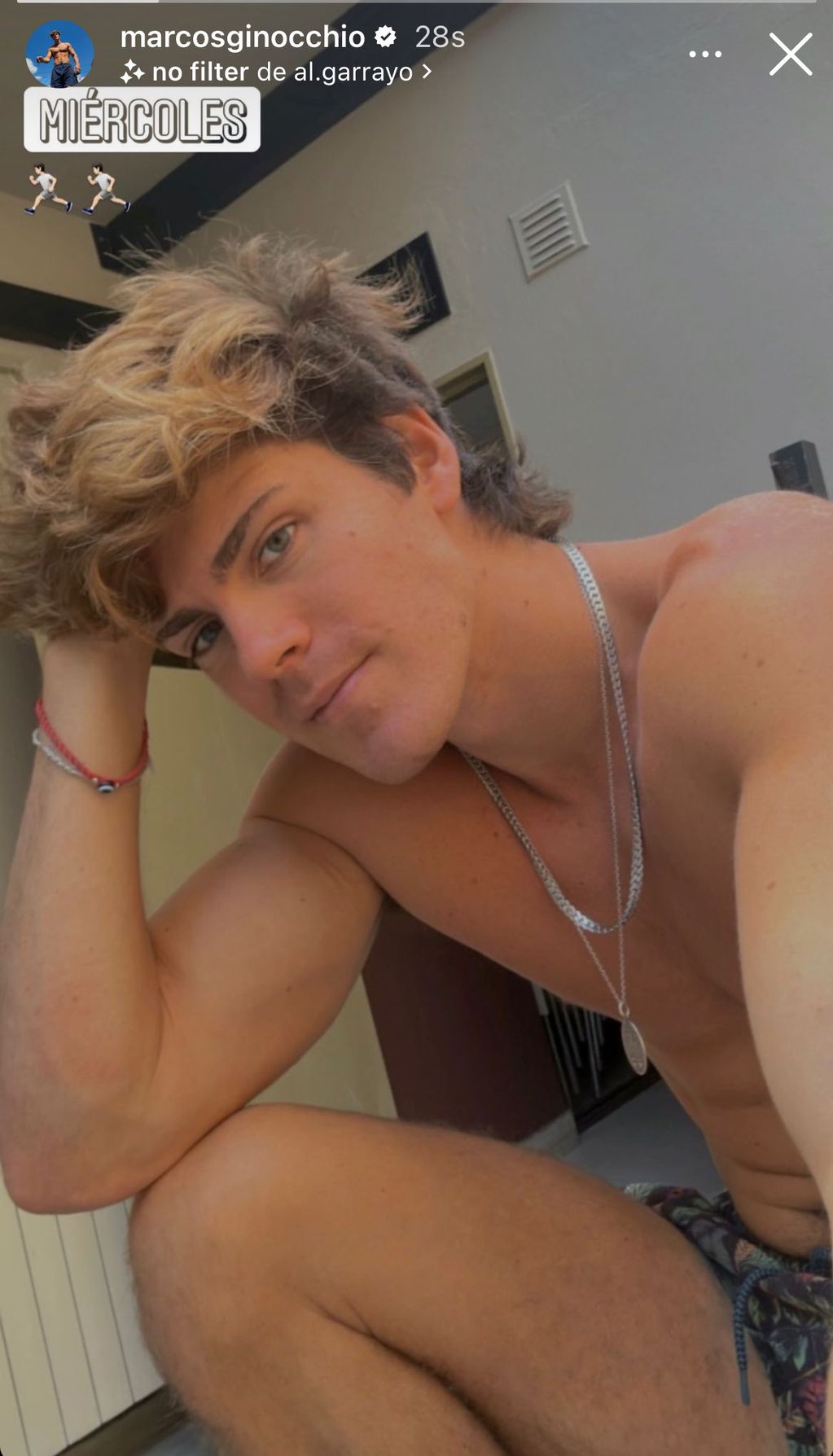 Marcos Ginocchio reapareció en Instagram con una selfie