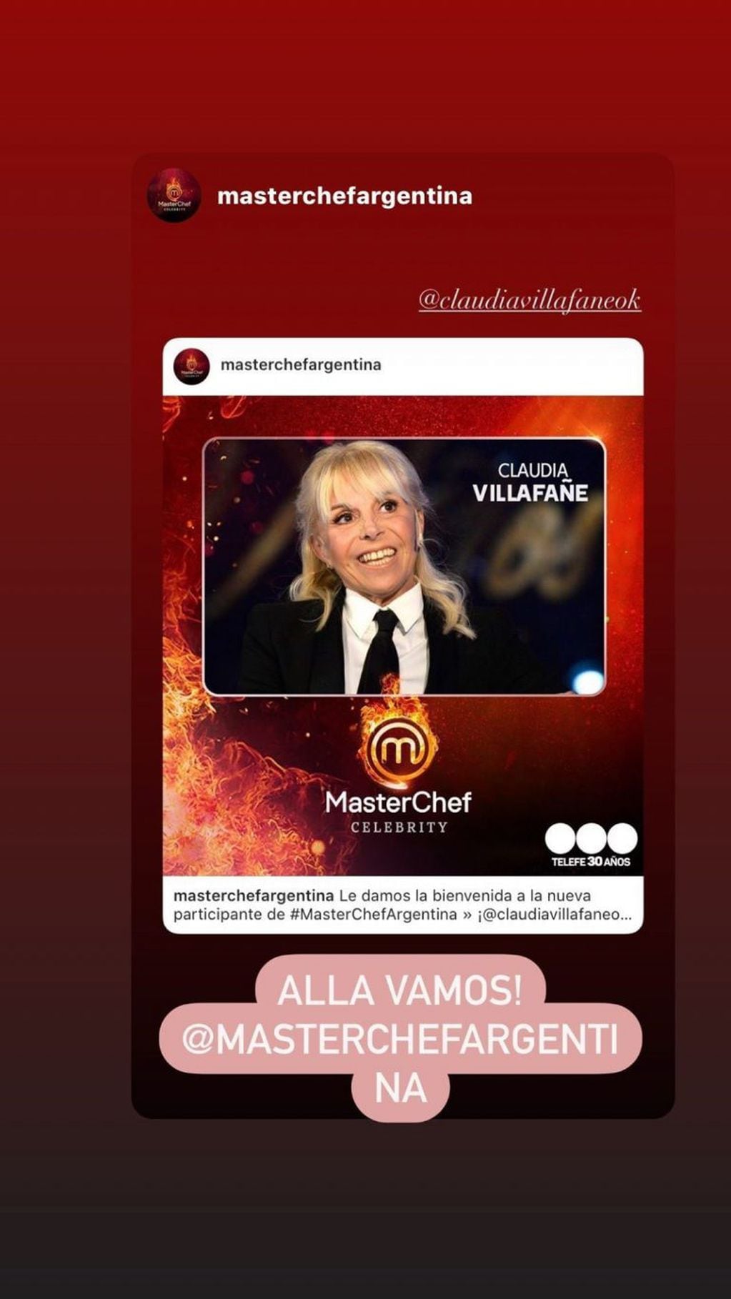 Claudia Villafañe, quinta figura confirmada para el "Masterchef Celebrity" local