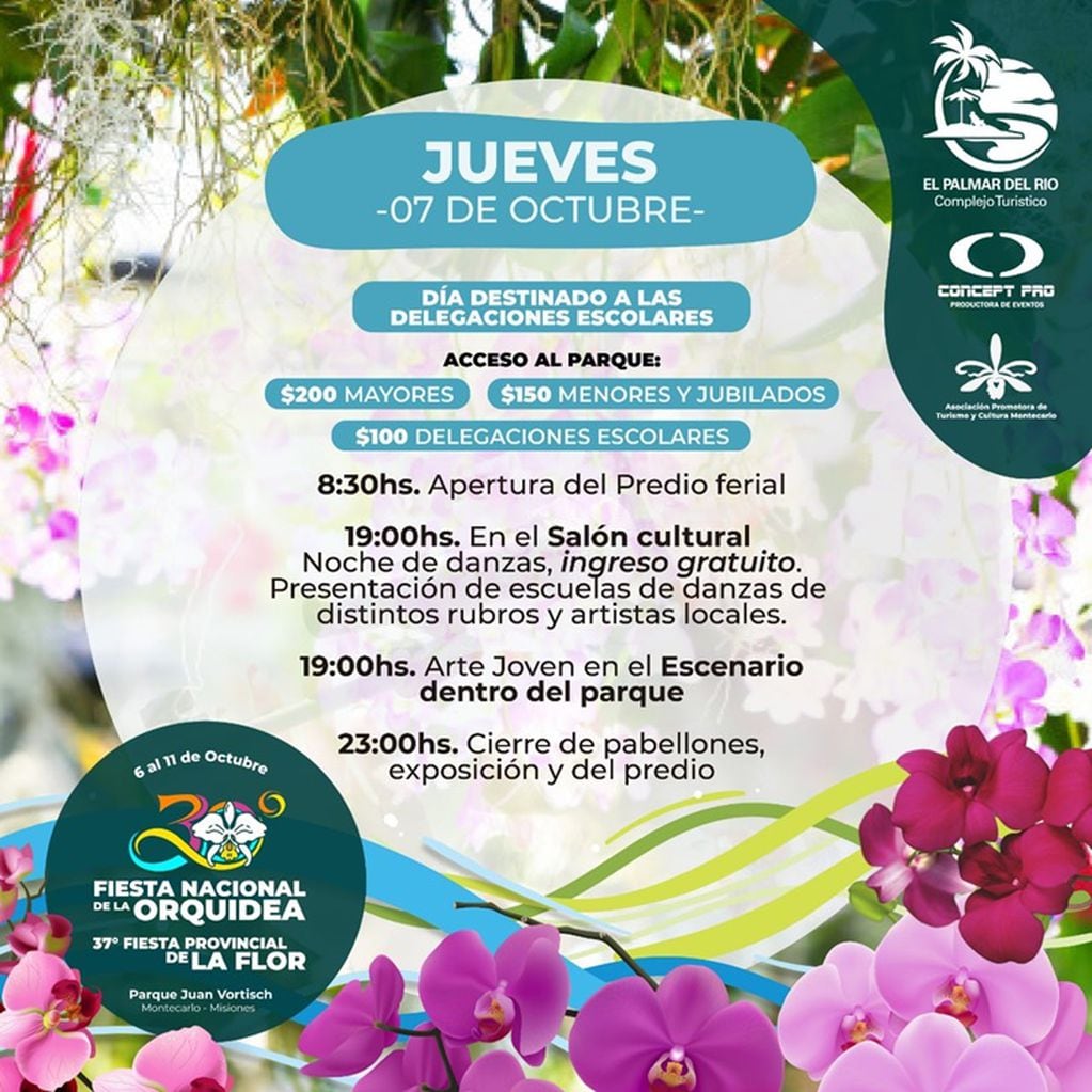 El municipio de Montecarlo se prepara para la 30° Fiesta Nacional de la Orquídea y 37° Provincial de la Flor.