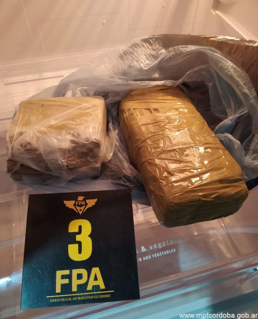 Ladrillo y medio de cannabis, parte de lo secuestrado por la FPA. (Foto: MPF).