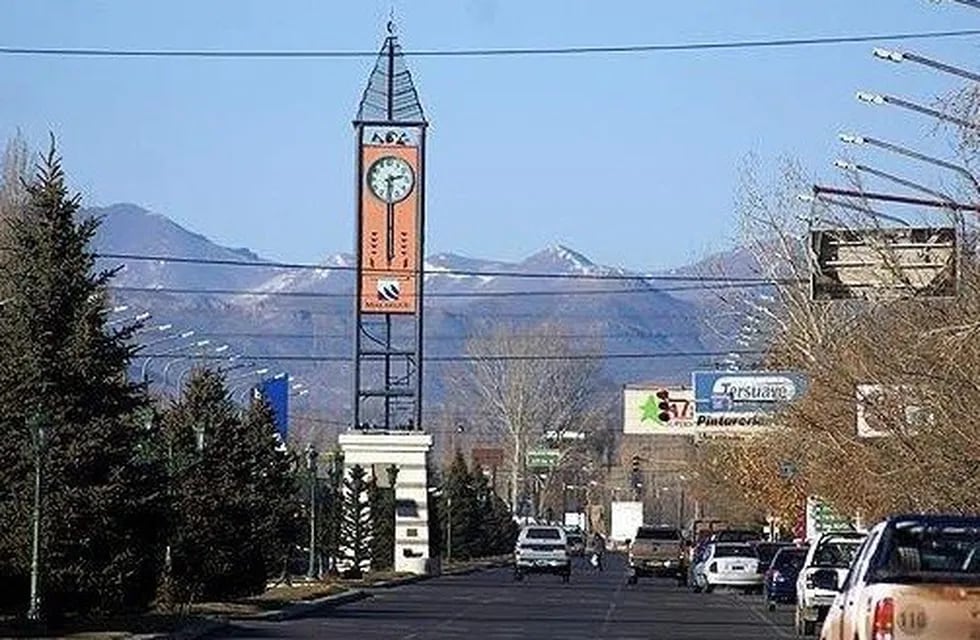 Centro de la ciudad de Malargüe, al sur de la provincia de Mendoza.