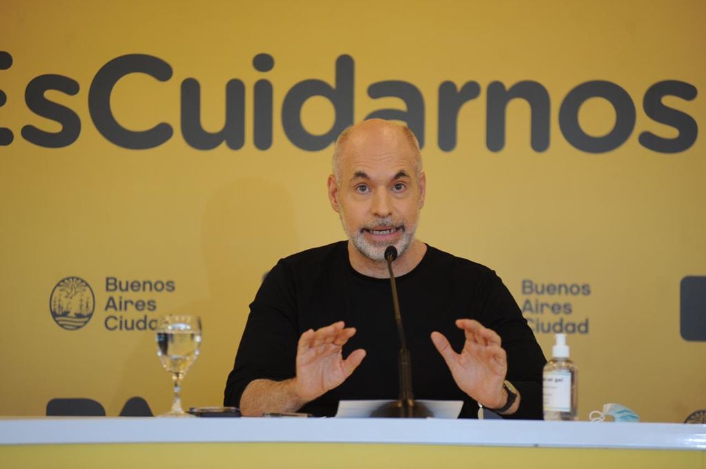 Horacio Rodríguez Larreta habla en conferencia de prensa. (Foto: Federico López Claro)