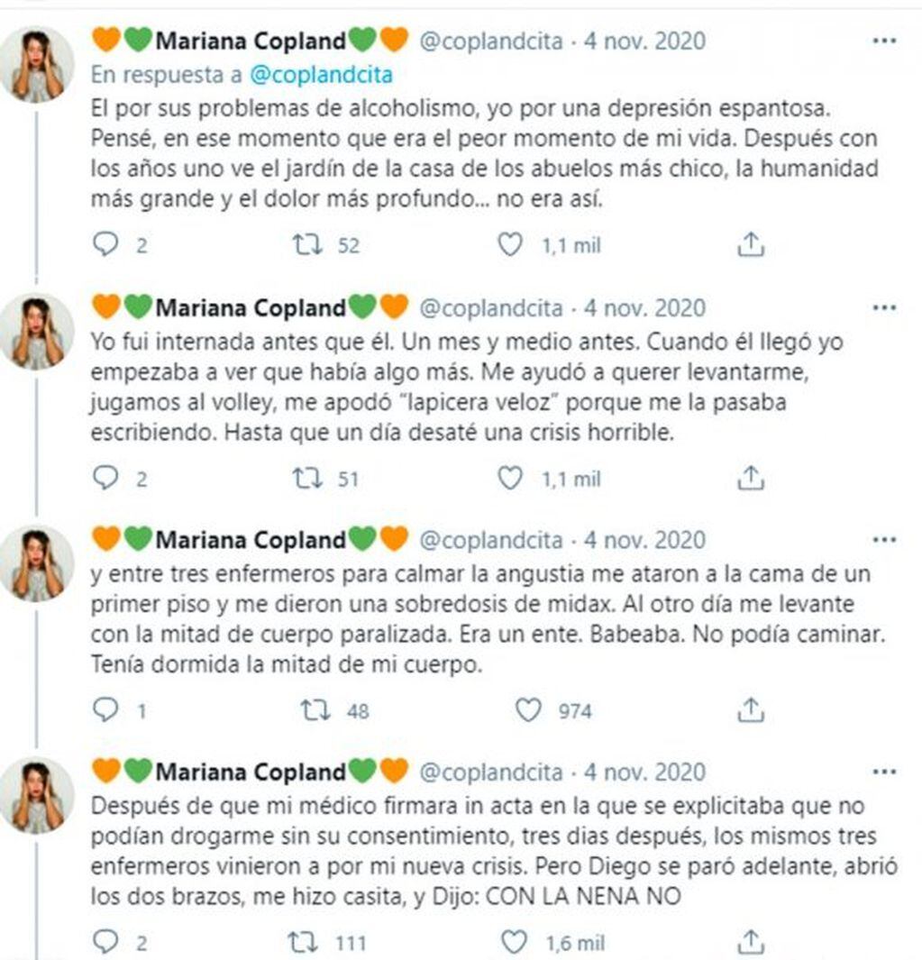 El hilo de Twitter que creó la joven.