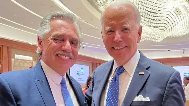 Alberto Fernández y Joe Biden en el G20