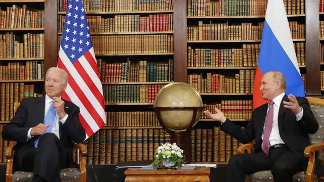 Joe Biden y Vladimir Putin en Ginebra, Suiza