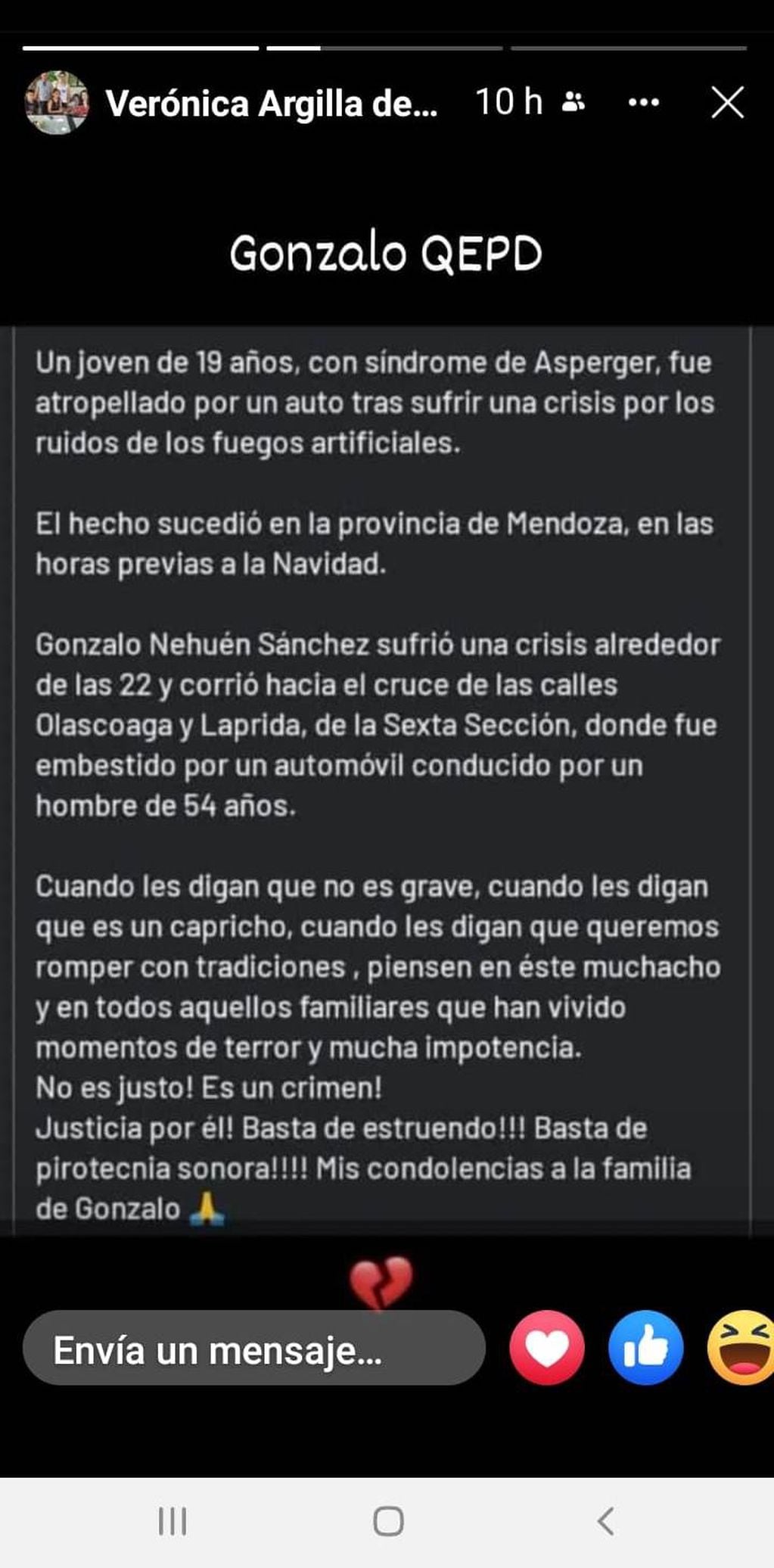 El dolor en las redes por la muerte de Gonzalo Sánchez.