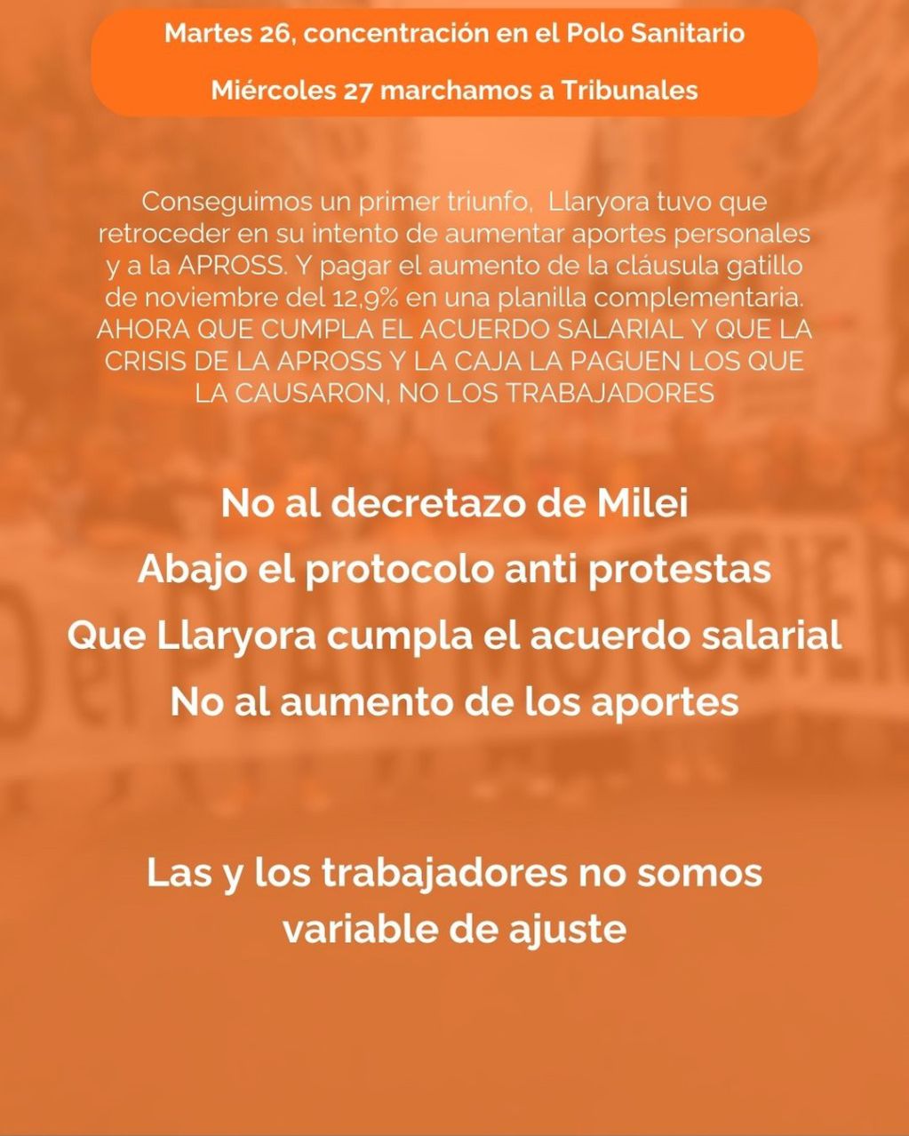 El comunicado de los trabajadores de salud de la provincia de Córdoba.