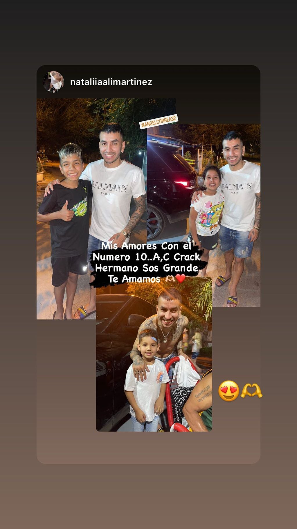 Ángel Correa disfruta de su familia en Rosario.
