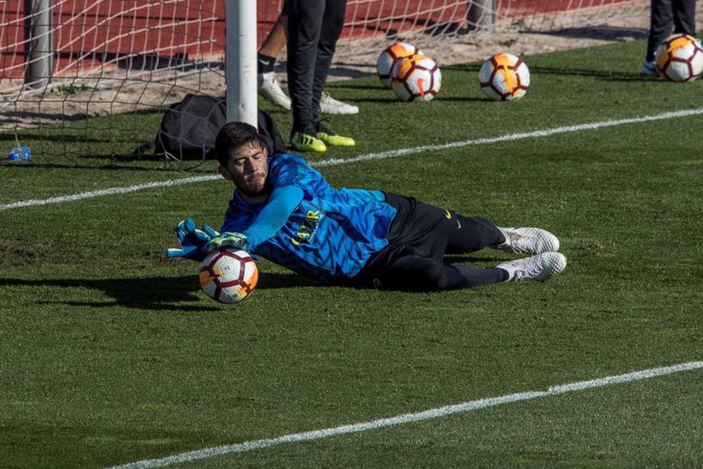 Agustín Rossi durante un entrenamiento en Madrid en 2018 (EFE)