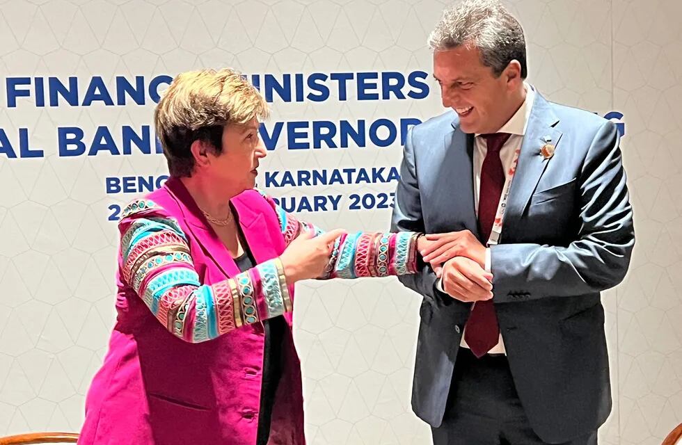 Sergio Massa junto con la titular del FMI, Kristalina Georgieva.