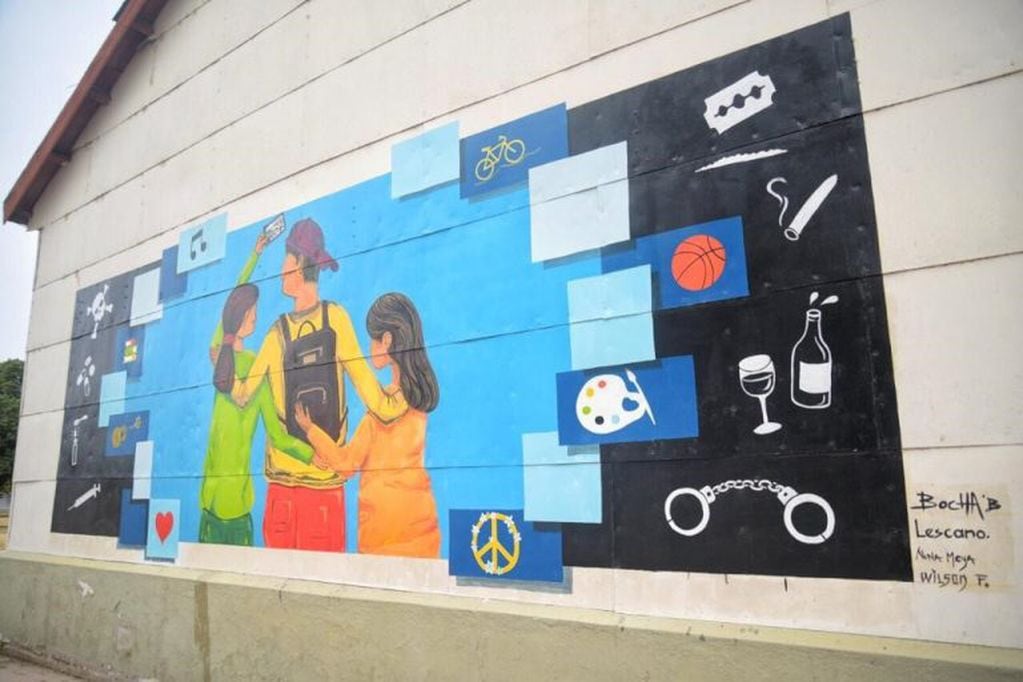 Mural en el Teatrillo para el cierre de la semana de la Prevención del Consumo de Drogas en Arroyito