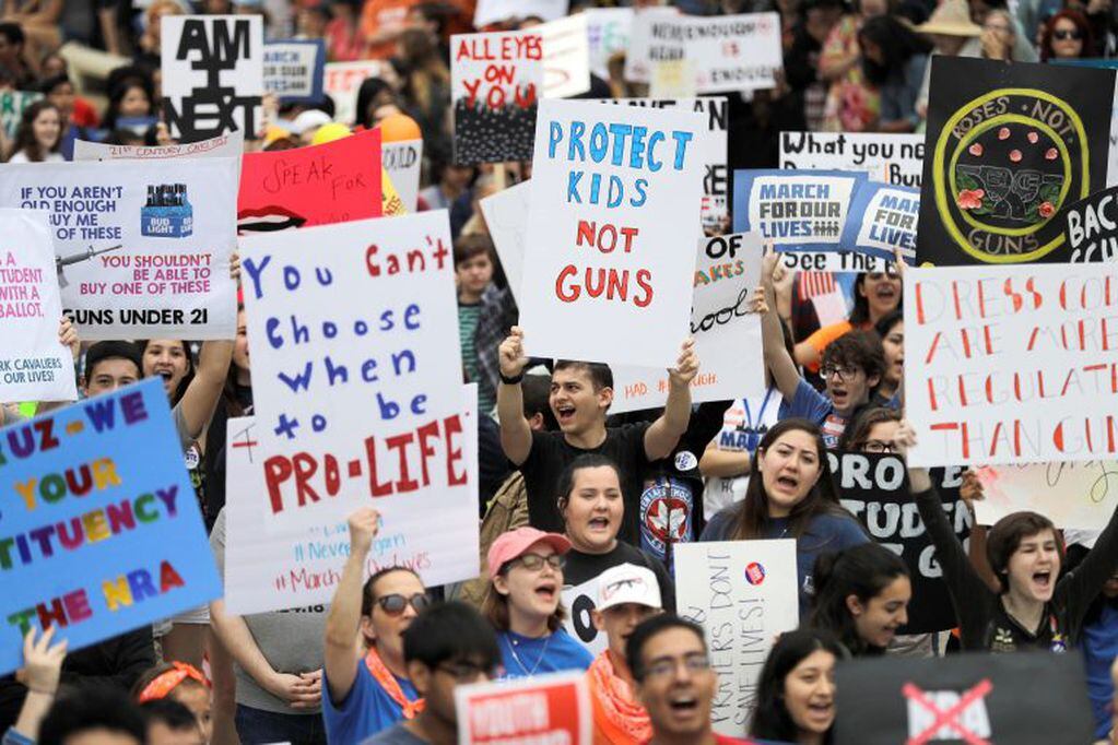 Marcha contra las armas en Estados Unidos. (Foto: EFE)