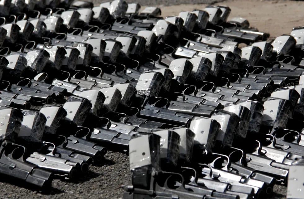 Armas de fuego que pasarán a ser destruidas. (Gobierno de Santa Fe)