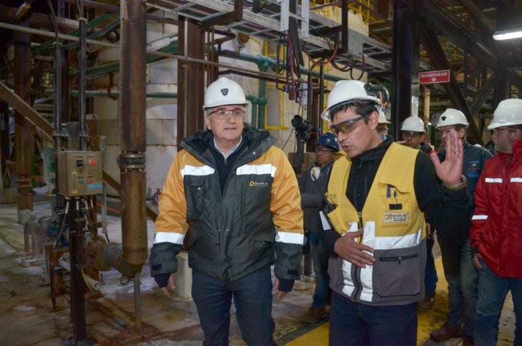 El gobernador Gerardo Morales en visita a la planta de Minera Exar, en la Puna jujeña. (Archivo)