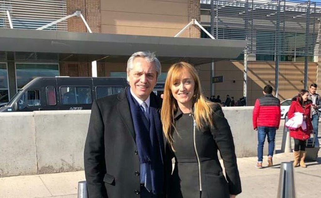 Alberto Fernandez y Anabel Fernández Sagasti en Mendoza.