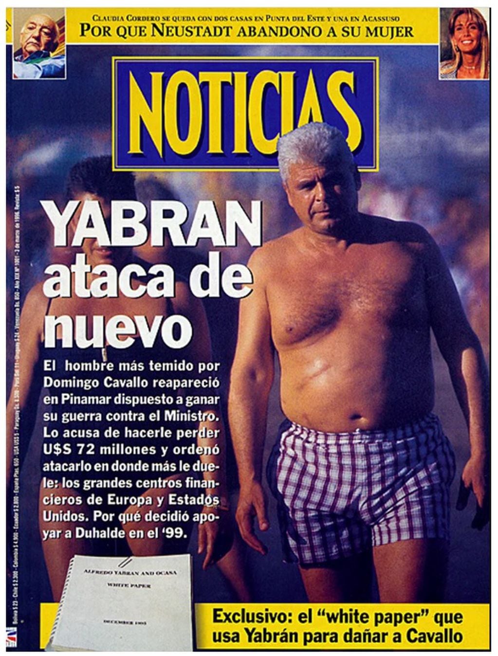 Noticias. La foto que sacó José Luis Cabezas de Yabrán en Pinamar que fue tapa de la revista el 3 de marzo de 1996. (Archivo)