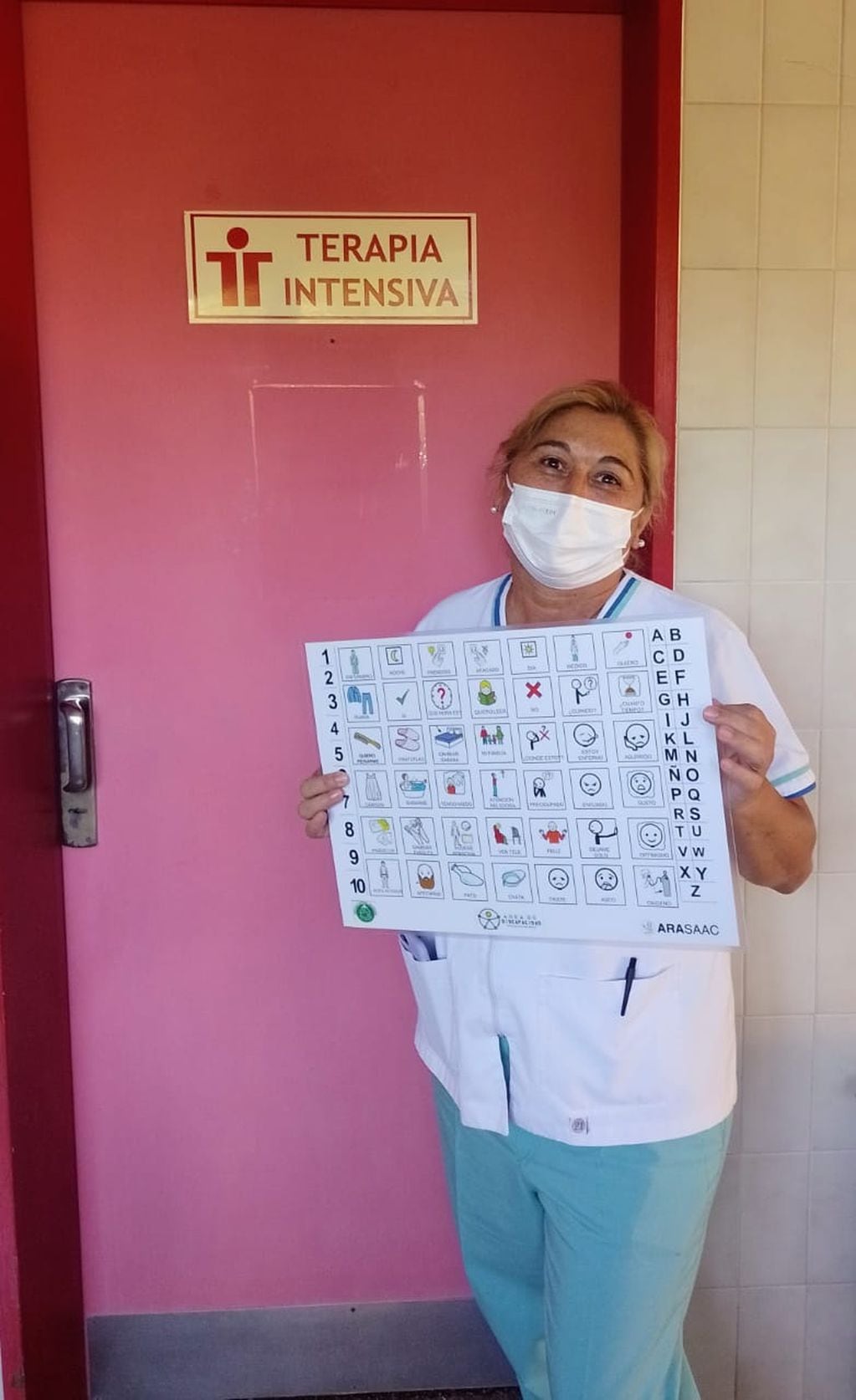 Colocaron carteles con pictogramas en el hospital Enfermeros Argentinos en General Alvear.