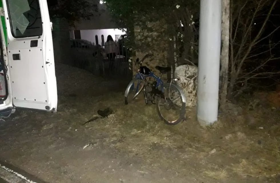 Ciclista accidentado en Villa La Bolsa