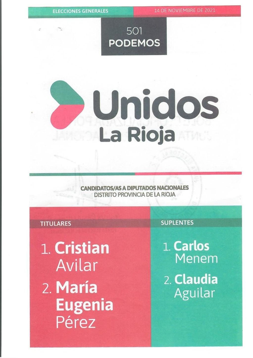 Estas son las boletas habilitadas para las elecciones generales en La Rioja.
