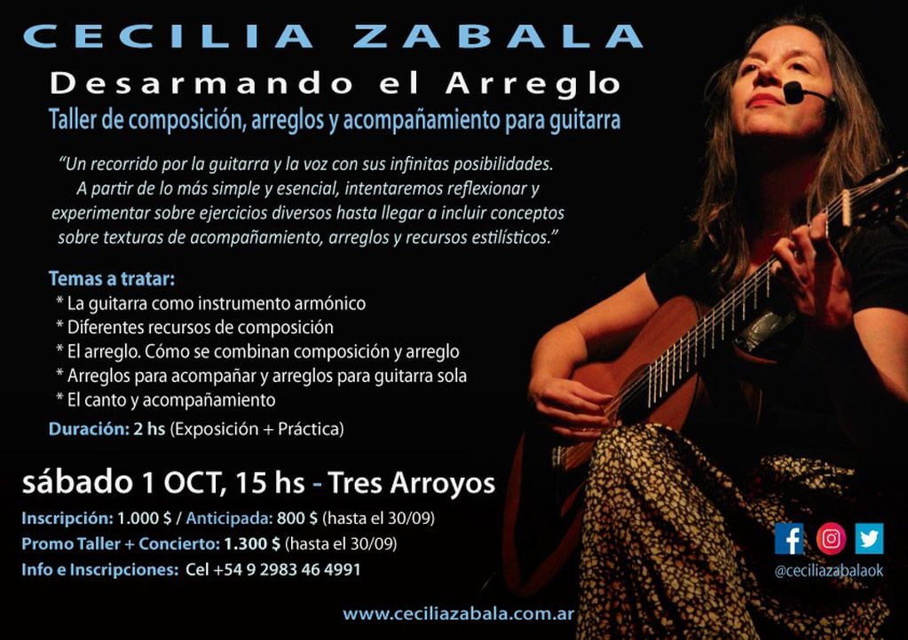 Cecilia Zabala se presenta en Tres Arroyos