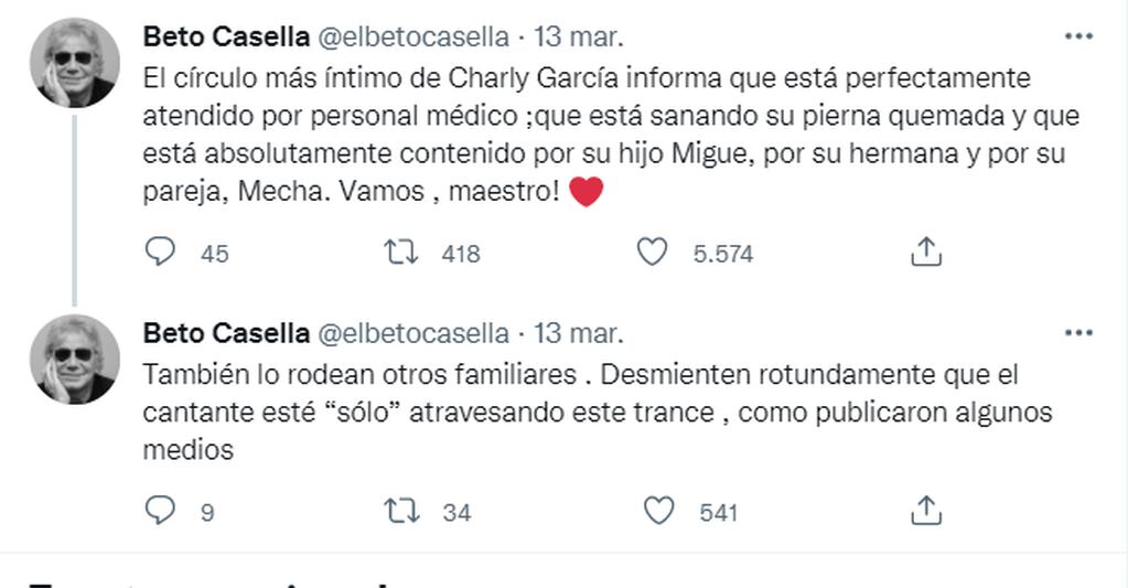 Beto Casella sobre el estado de Charly García.