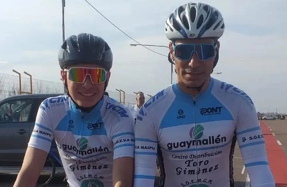 Matías y Alejandro Corvalán, padre e hijo, comparten la pasión por el ciclismo.