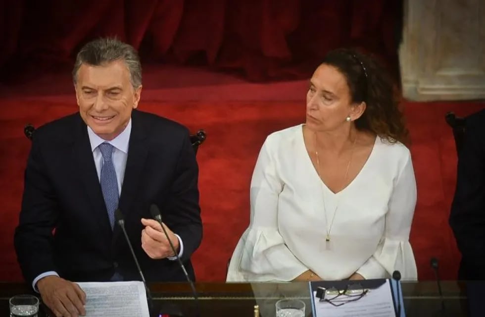 El presidente Mauricio Macri junto a su vice, Gabriela Michetti.