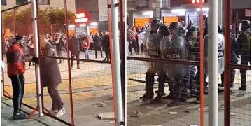 Incidentes hinchas de Independiente con la policia