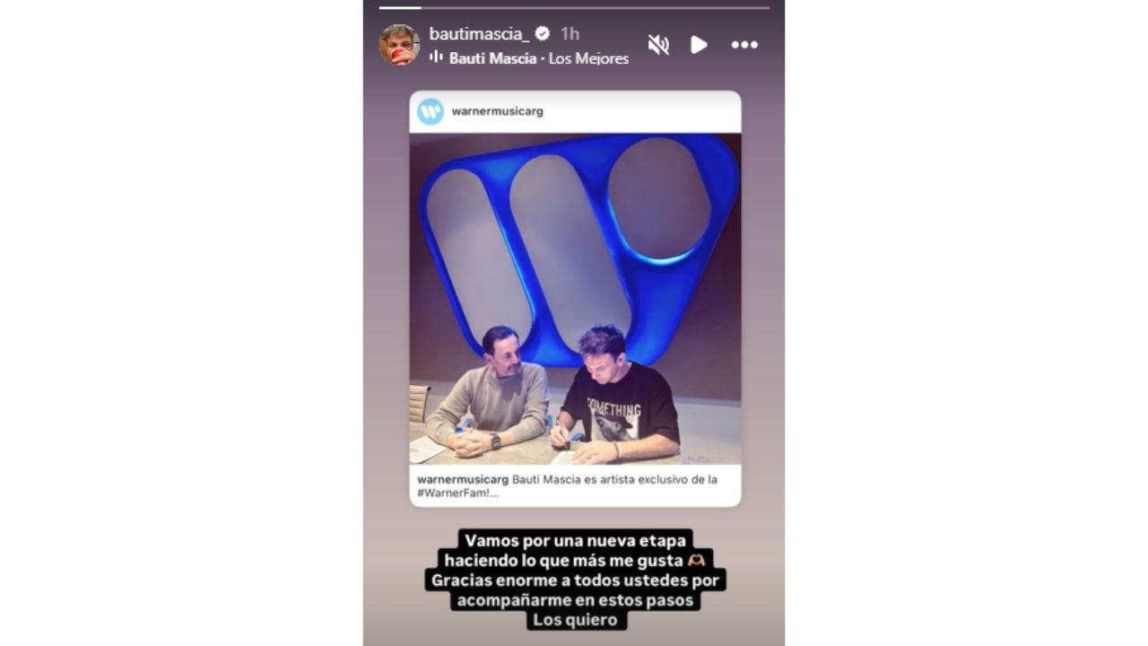 Bautista Mascia y su nuevo contrato con Warner Music.