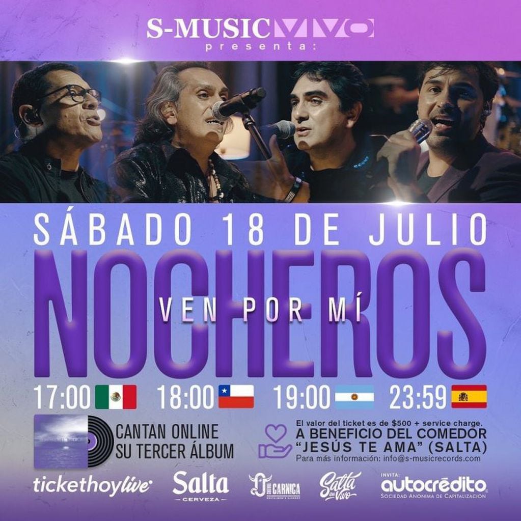 Nuevo concierto online de Los Nocheros (Facebook Los Nocheros Oficial)